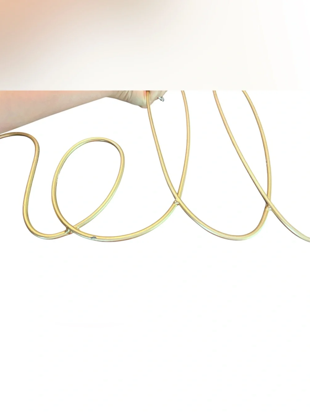 “Hello” Text Script Gold Metal Wire Hanging 25” Wall Accent Home Decor
